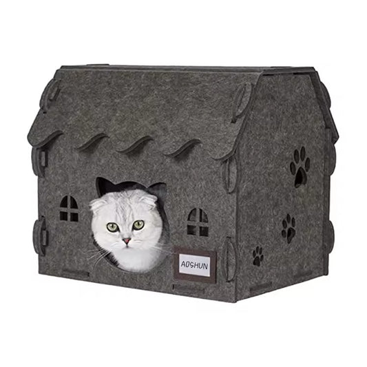 Detachable felt cat flap tent house - Alozaii