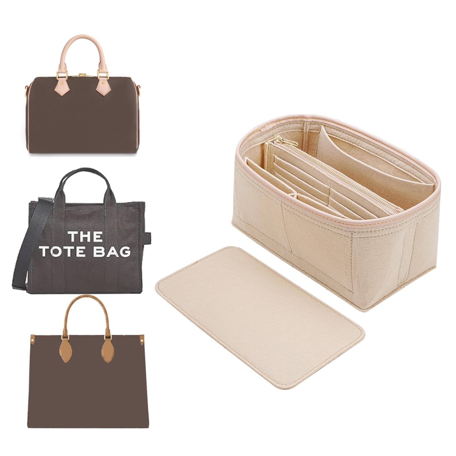 Felt Bag Organizer Insert for LV Speedy/Coach - Alozaii