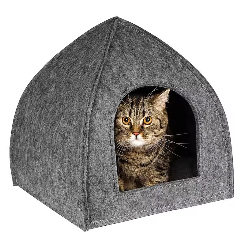 Pet triangle felt cat house - Alozaii