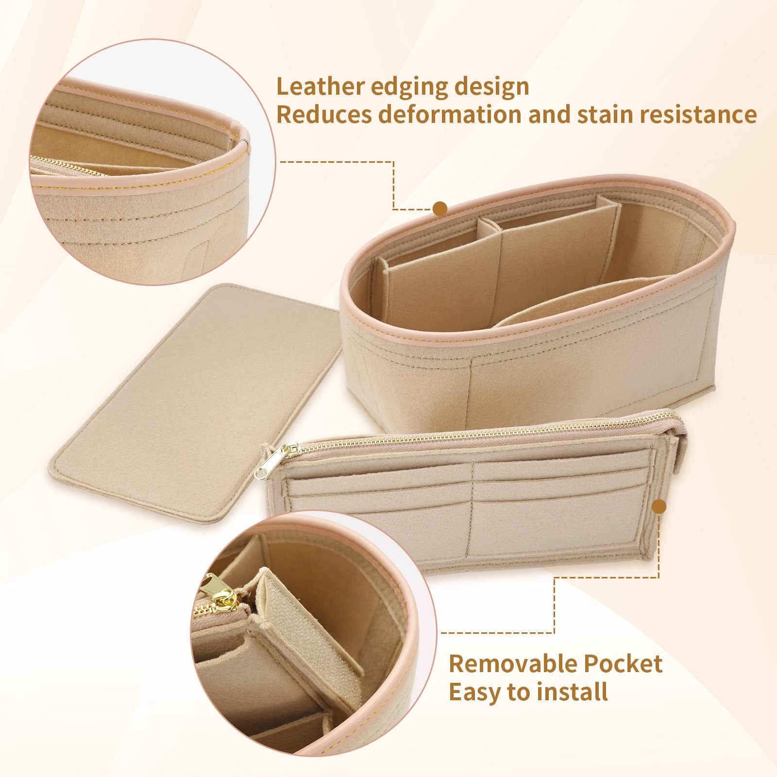 Felt Bag Organizer Insert for LV Speedy/Coach - Alozaii