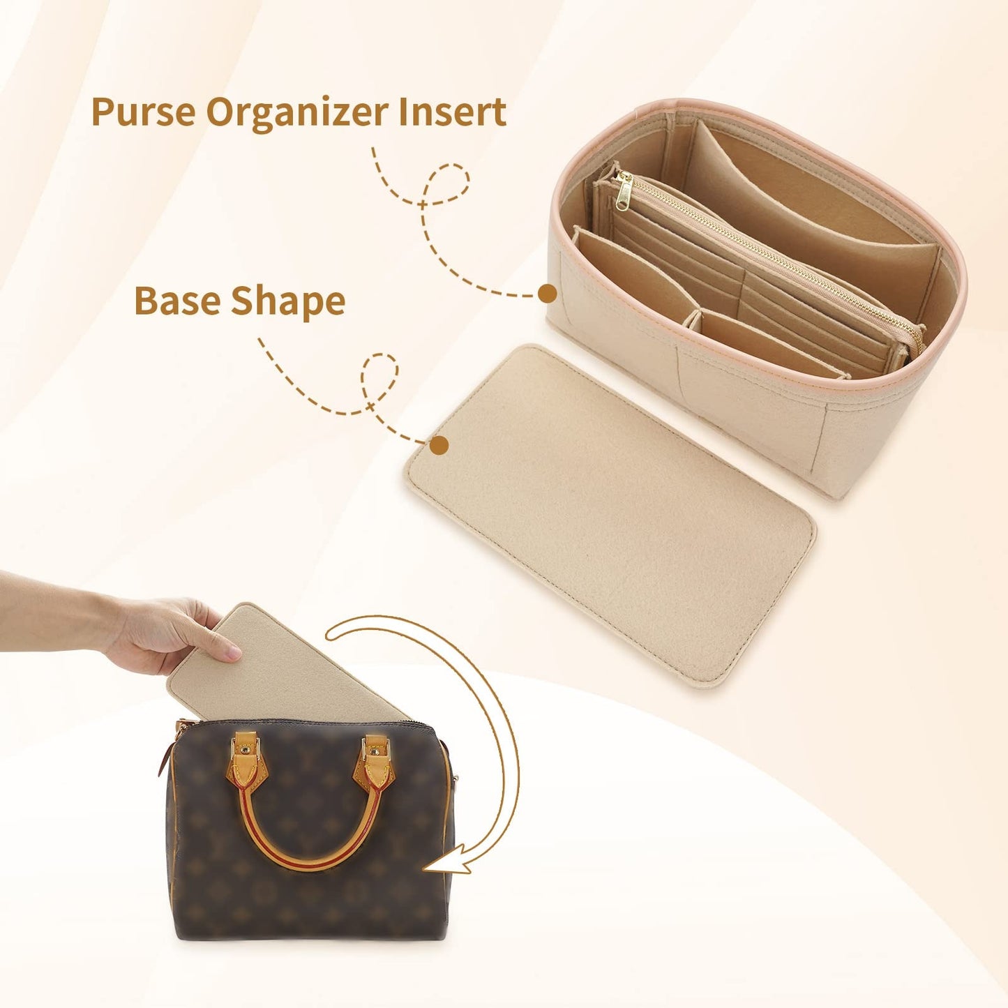 Felt Bag Organizer Insert for LV Speedy/Coach - Alozaii