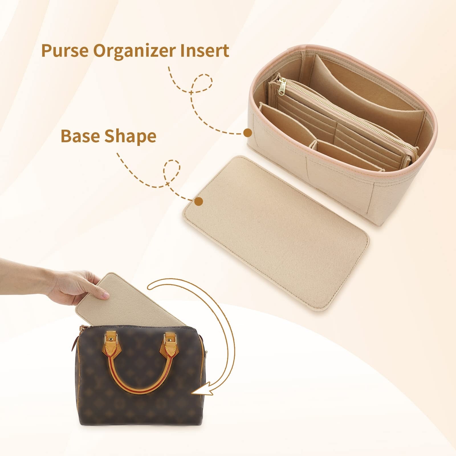 Felt Bag Organizer Insert for LV Speedy/Coach - Alozaii