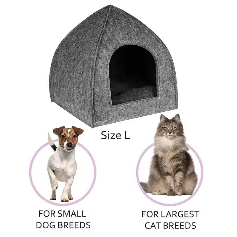 Pet triangle felt cat house - Alozaii