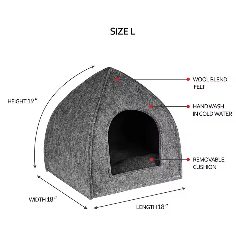 Pet triangle felt cat house - Alozaii