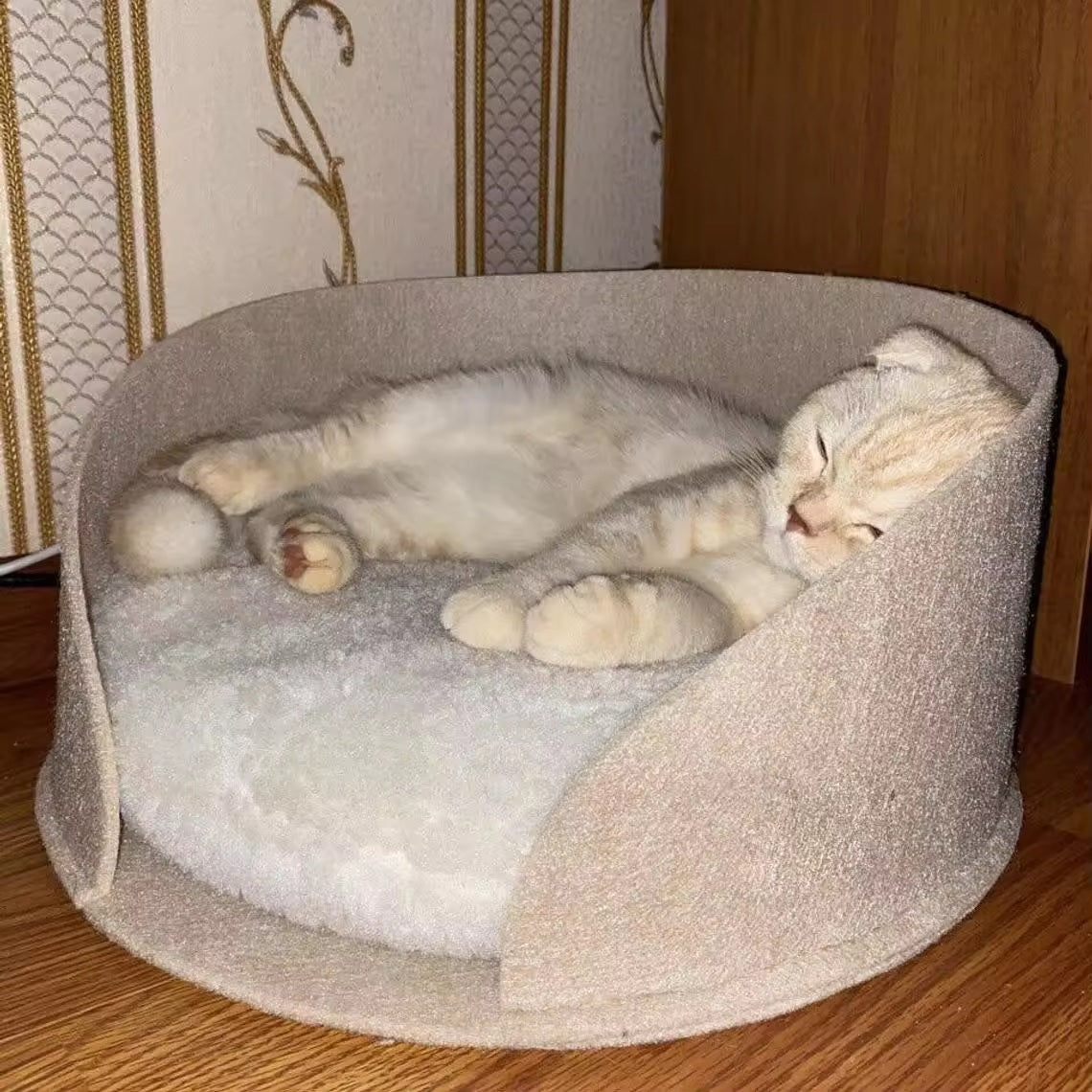 Portable cute felt cat bed - Alozaii