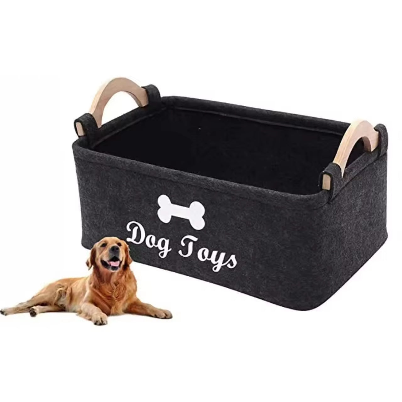 Personalized pet felt toy storage basket - Alozaii