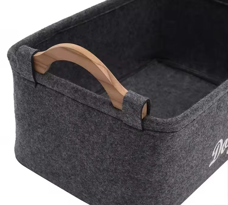 Personalized pet felt toy storage basket - Alozaii