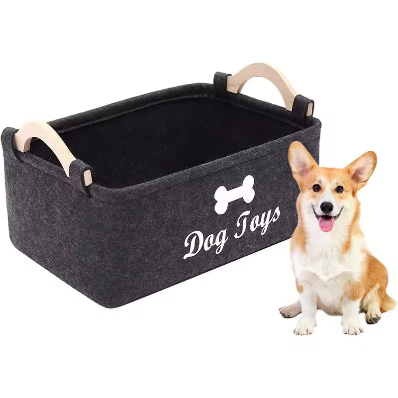 Personalized pet felt toy storage basket - Alozaii