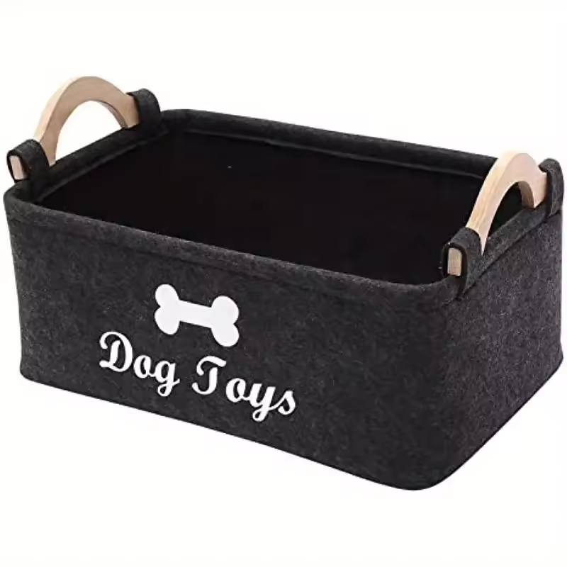 Personalized pet felt toy storage basket - Alozaii