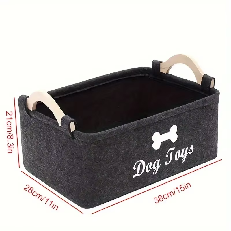 Personalized pet felt toy storage basket - Alozaii