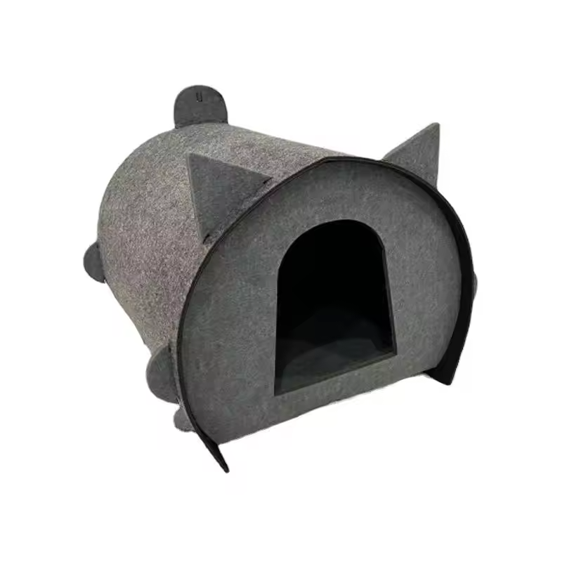 Folding tent semi-enclosed felt pet house - Alozaii