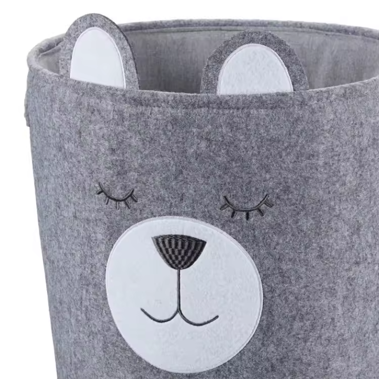 Laundry basket with drawstring felt storage frame - Alozaii