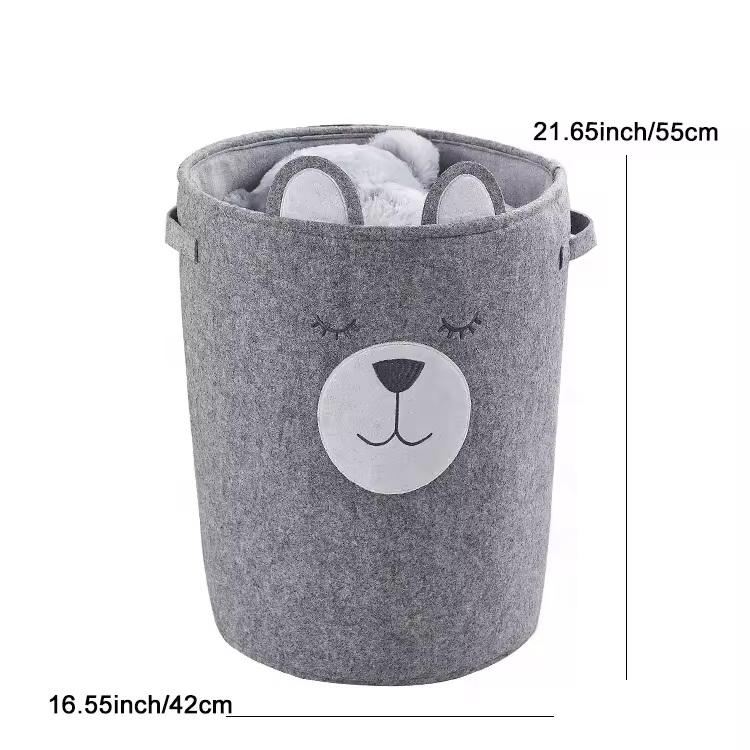 Laundry basket with drawstring felt storage frame - Alozaii