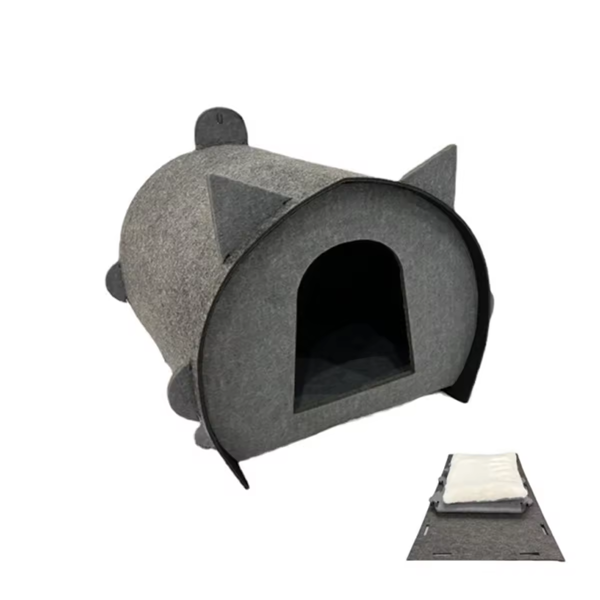 Folding tent semi-enclosed felt pet house - Alozaii