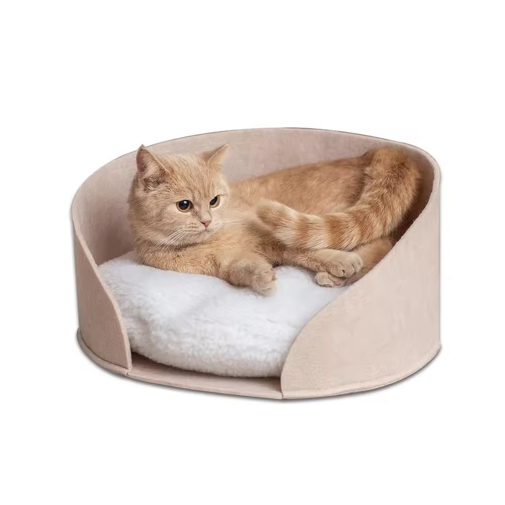 Portable cute felt cat bed - Alozaii